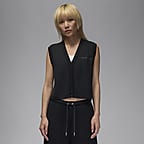 Nike Air Jordan Women s Knit Gilet Black Acrylic Lyocell Linen Nylon Polyester